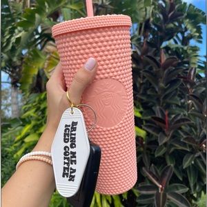 Bring Me An Iced Coffee Retro Motel Keychain